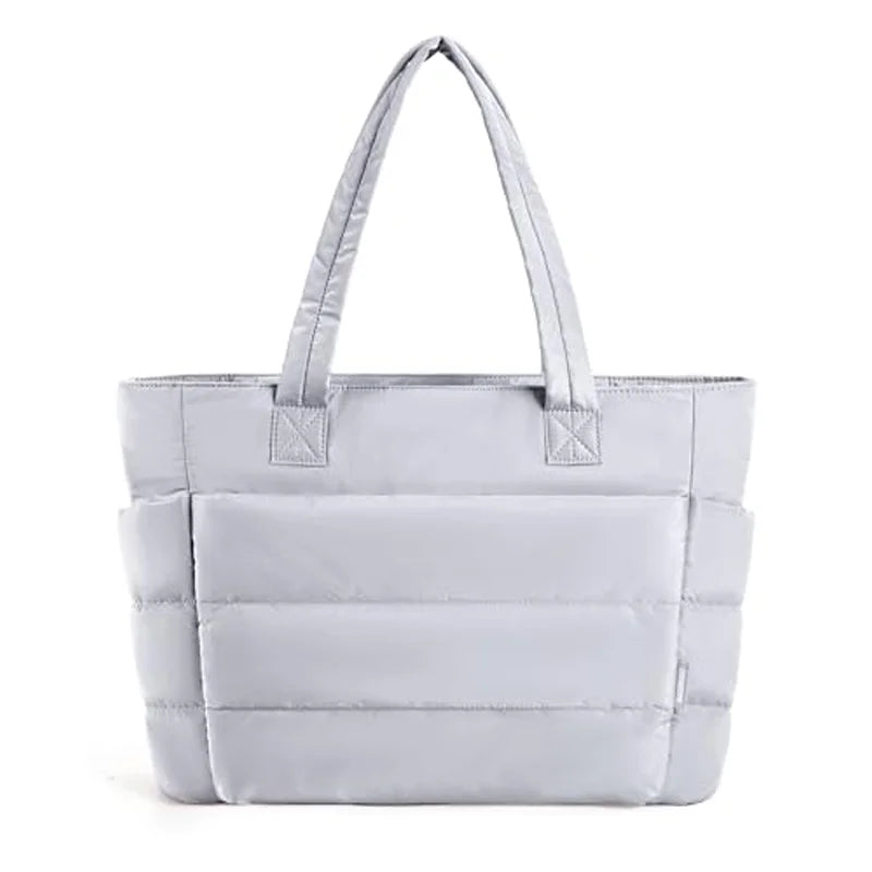 BAGSMART Women's Bag Solid Color Tote Bag Commuting College Padded Shoulder Bag Leisure Simple Female Handbags for Travel