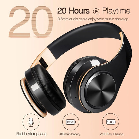 Men Gift Wireless Headphones Bluetooth Earphone Stereo Headset Game with Build-in MIC with Universal for Android and iOS