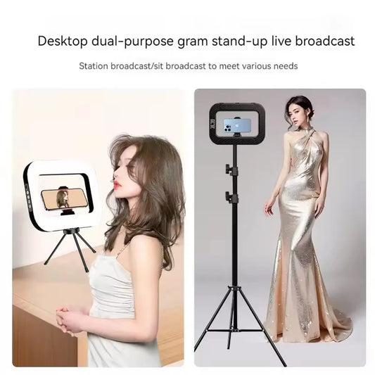 VBNBV New Handheld Ring LED Rechargeable Fill light Portable Mobile Phone Live Broadcast Photography Desktop Selfie Light 