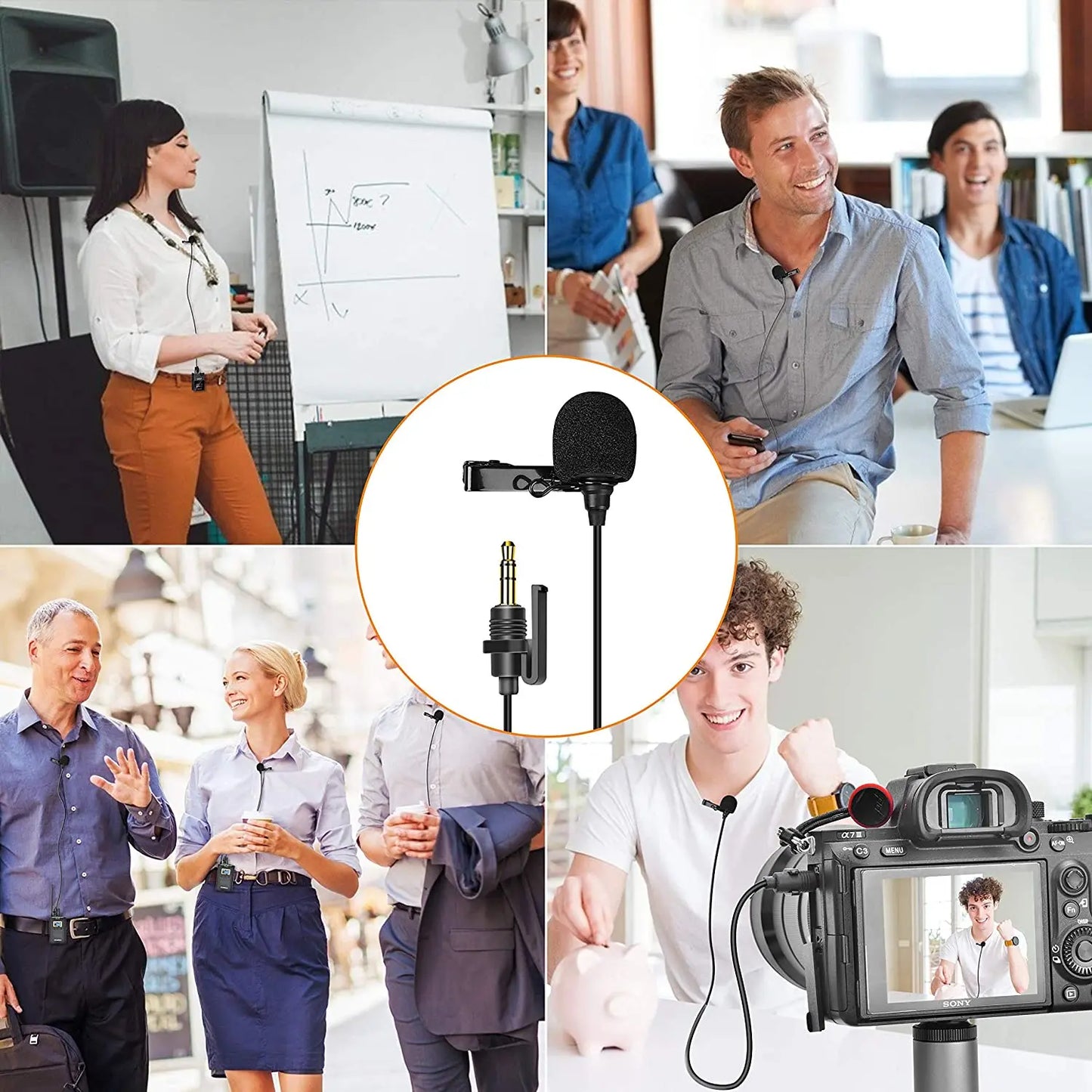 Comica CVM-SM-O1 Lavalier Microphone For Wireless Microphone Omni-directional Wired Lapel Microphone With Locking Buckle