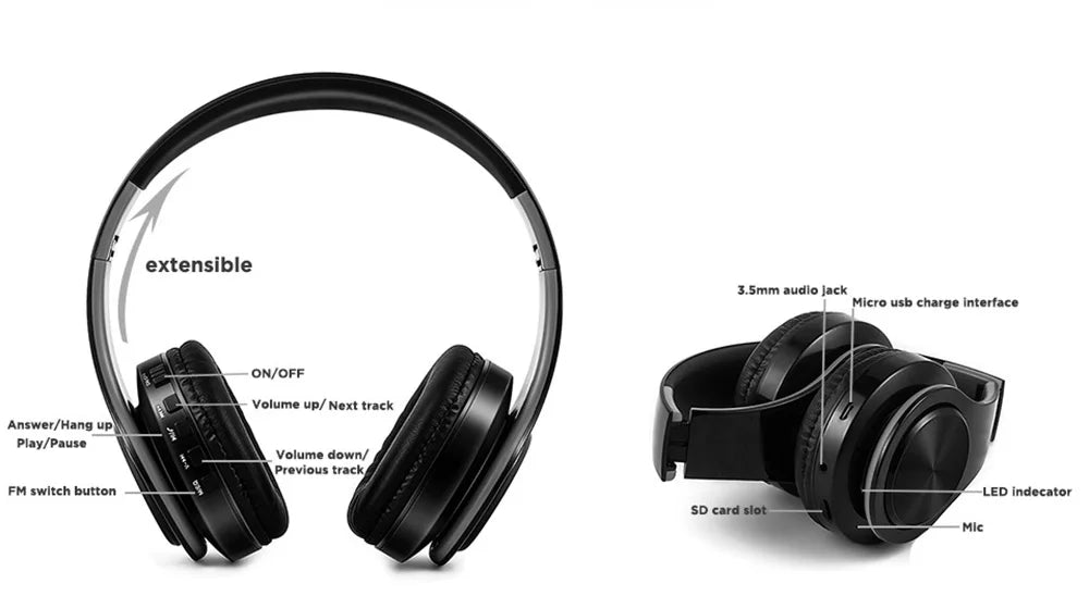 Men Gift  Wireless Headphones Bluetooth Earphone Stereo Headset Game with Build-in MIC with Universal for Android and iOS