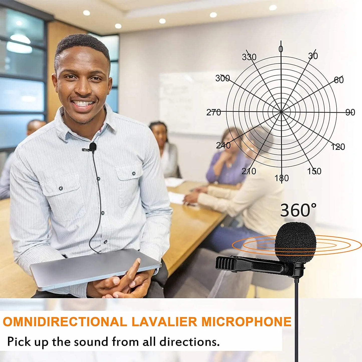 Comica CVM-SM-O1 Lavalier Microphone For Wireless Microphone Omni-directional Wired Lapel Microphone With Locking Buckle