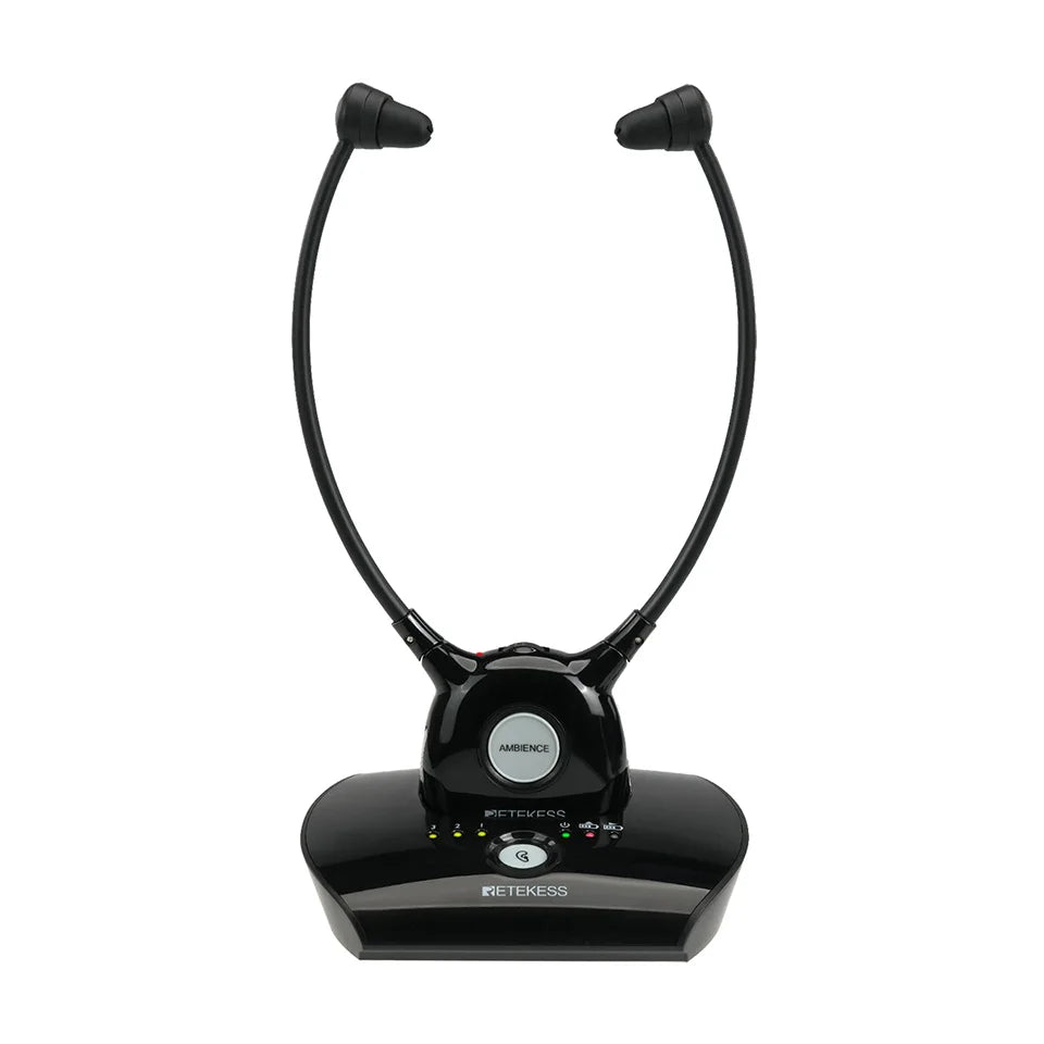 Retekess TA008 TV Hearing Aid Headphone Wireless TV Headset System 2.4GHz Wireless Headphone for Seniors 3 Tones Dual Batteries