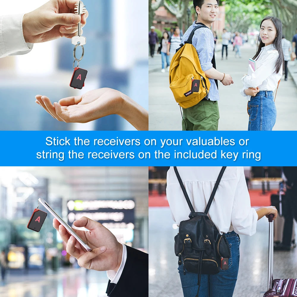 Retekess TH104 Wireless Key Finder RF Key Locator Pet Tracker Wallet Tracker Remote Control 1 RF Transmitter 6 Receiver