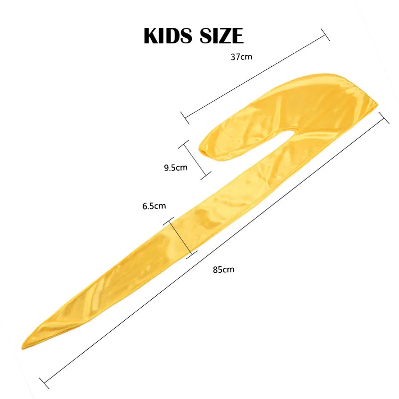 Men's Silky Durags Bandanas Turban hat Wigs Doo Men Satin Durag Biker Headwear Headband Hair Accessories Extra Long Tail Du-Rag