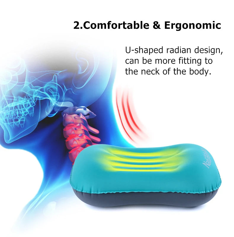 Naturehike Inflatable Pillows Ultralight Camping Pillow Portable Neck Inflatable Seat Travel Pillow Hiking Sleeping Air Pillow