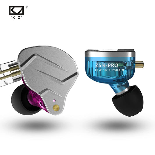 KZ ZSN Pro In Ear Earphones Hybrid technology 1BA+1DD HIFI Bass Metal Earbuds Sport Noise Cancelling Headset Monitor