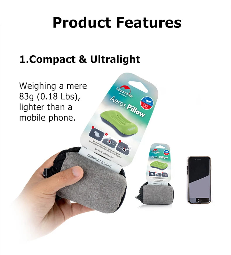 Naturehike Inflatable Pillows Ultralight Camping Pillow Portable Neck Inflatable Seat Travel Pillow Hiking Sleeping Air Pillow