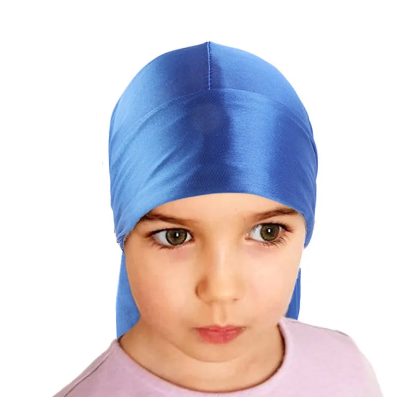 Men's Silky Durags Bandanas Turban hat Wigs Doo Men Satin Durag Biker Headwear Headband Hair Accessories Extra Long Tail Du-Rag
