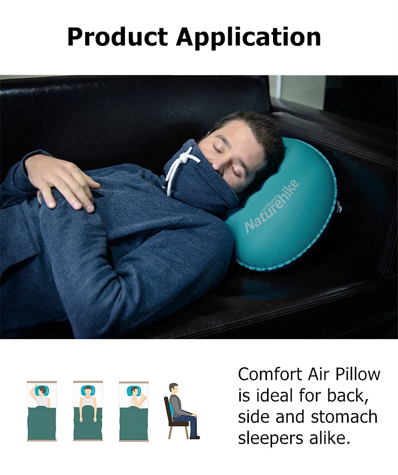 Naturehike Inflatable Pillows Ultralight Camping Pillow Portable Neck Inflatable Seat Travel Pillow Hiking Sleeping Air Pillow