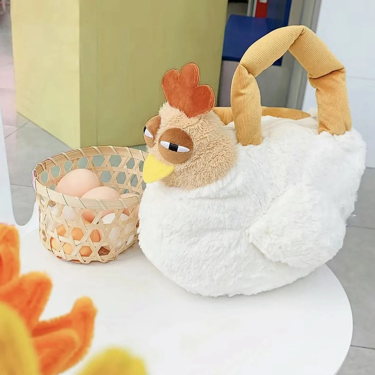 Creative Dozy Chicken Plush Bag Doll Pentant Squawk Alcoholic Chicken Soft Stuffed Cotton Plush Tote For Birthday Gift To Friend