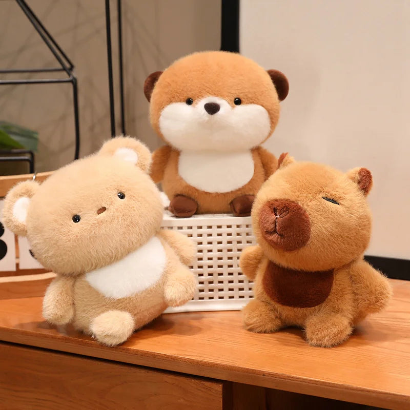 15CM Small Desktop Plush Toys Lovely Rabbit Sheep Pig Duck Otter Capybara Elephant Stuffed Animal Doll Cute Healing Doll Gifts