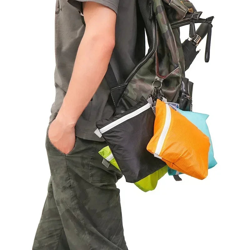 Outdoor Waterproof Bag Swimming Bag Pouch for Camping Hiking with Hook Zipper Storage Bag 4 Colors Pocket Pouch /JS