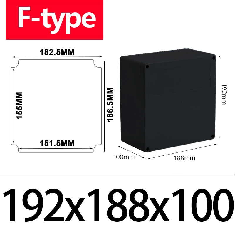 ABS Waterproof Box Housing Electronic Safe Case Plastic Boxes Black Wire Junction Box Plastic Organizer IP67 Waterproof Enclosur