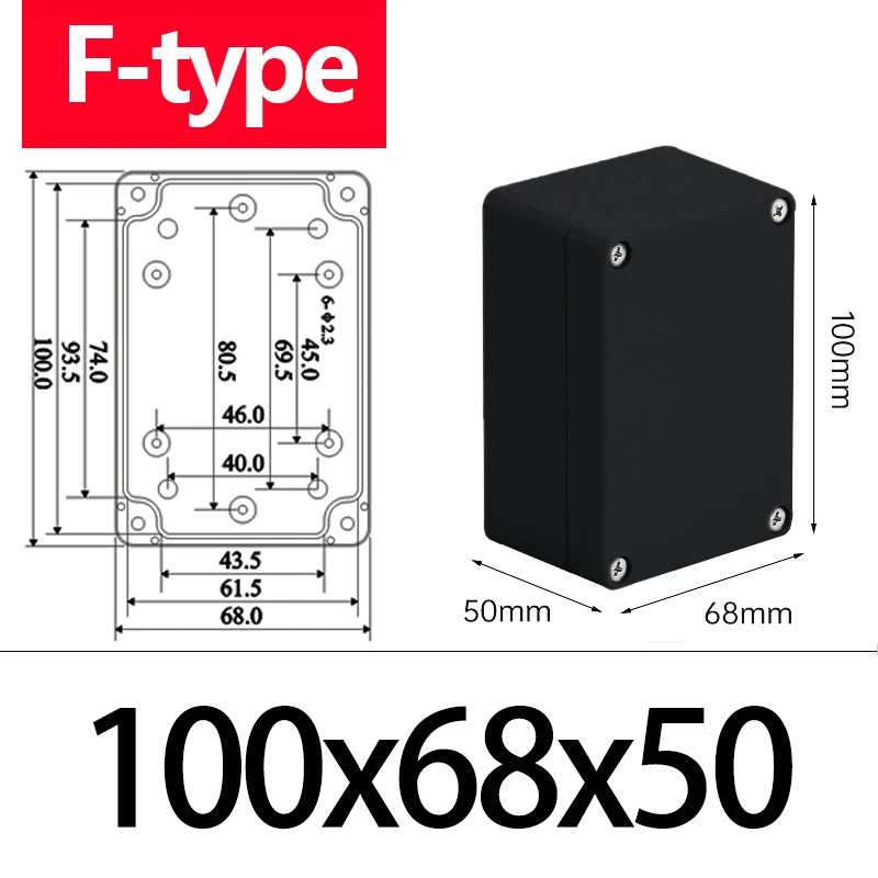 ABS Waterproof Box Housing Electronic Safe Case Plastic Boxes Black Wire Junction Box Plastic Organizer IP67 Waterproof Enclosur