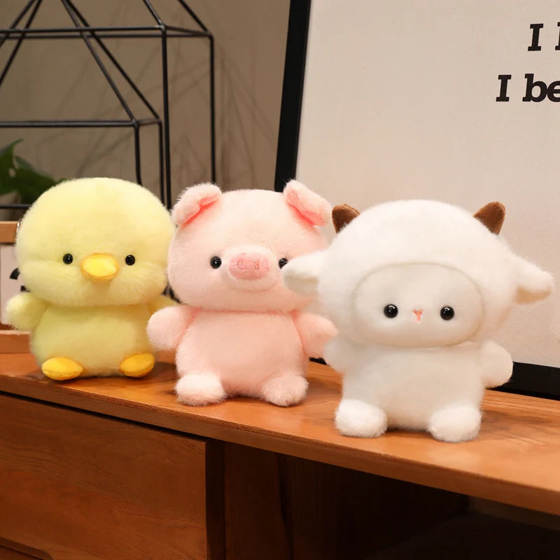 15CM Small Desktop Plush Toys Lovely Rabbit Sheep Pig Duck Otter Capybara Elephant Stuffed Animal Doll Cute Healing Doll Gifts