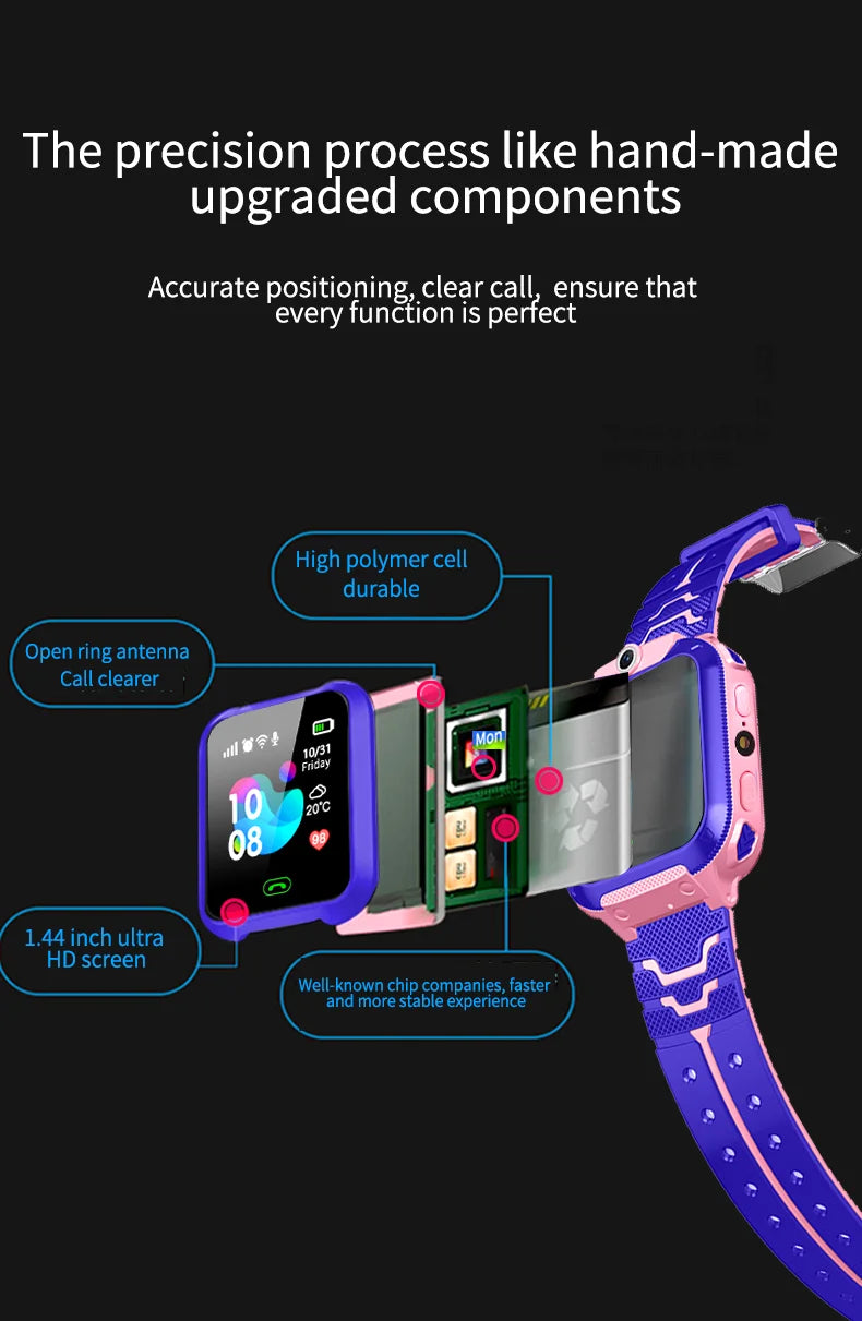 For Android Kids Smart Watch SOS GPS Location Video Call Sim Card For Children SmartWatch Camera Waterproof Watch For Boys Girls