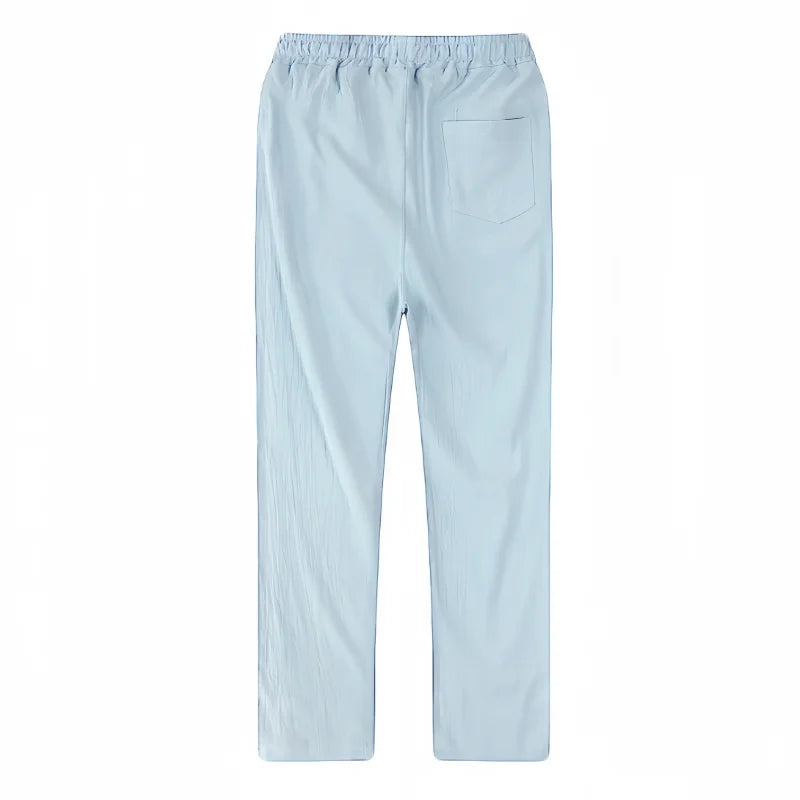 Men's Cotton Linen Pants Joggers Sweatpants Streetwear Breathable Solid Color Linen Trousers Vacation Summer Loose Pants S-5XL