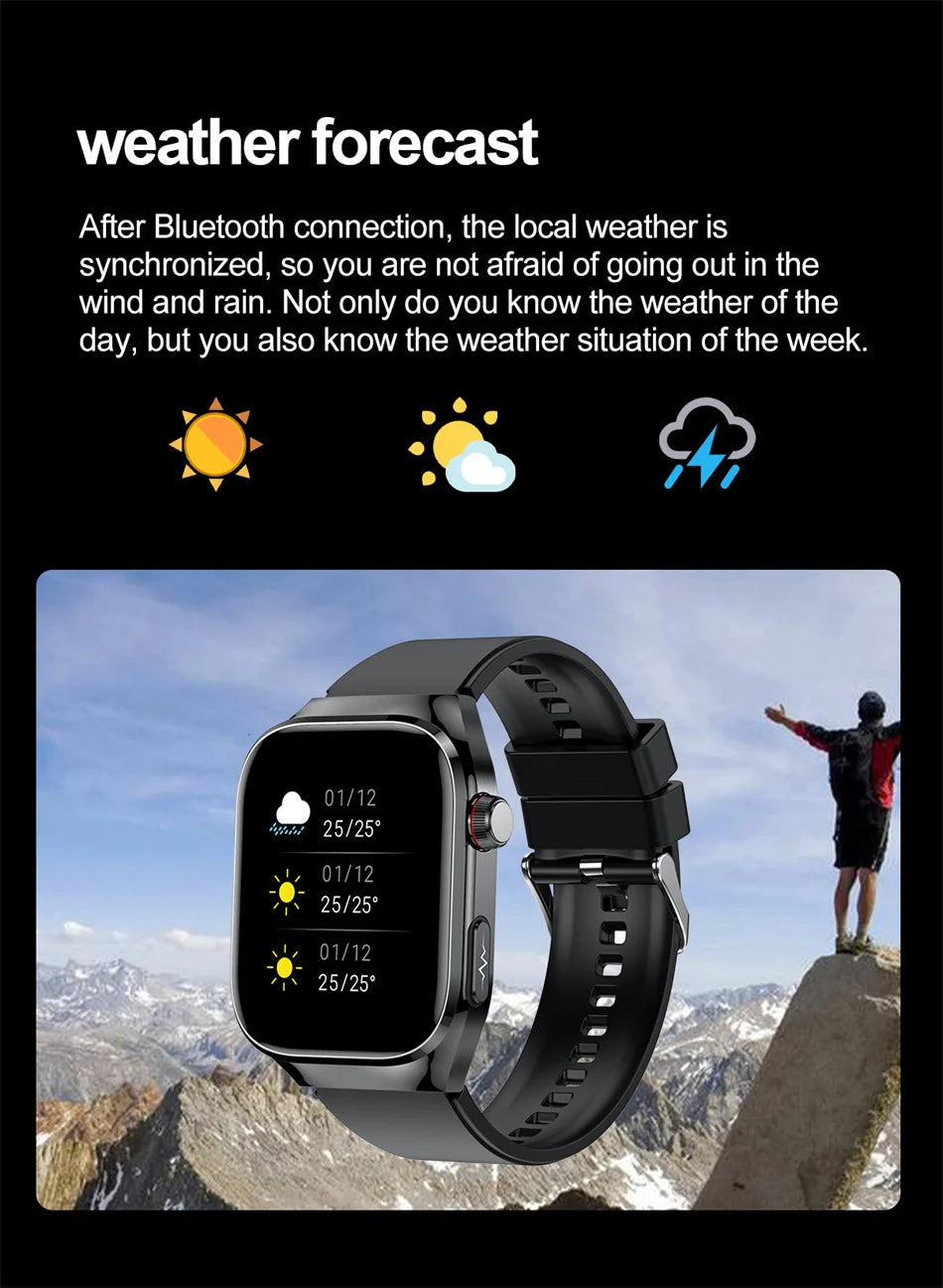 2025 New ECG+PPG Clock Smartwatch Men Uric Acid Blood Pressure Blood Oxygen Body Analysis Heart Health Monitor Smart Watch lady