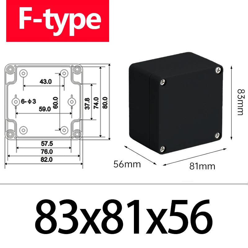 ABS Waterproof Box Housing Electronic Safe Case Plastic Boxes Black Wire Junction Box Plastic Organizer IP67 Waterproof Enclosur