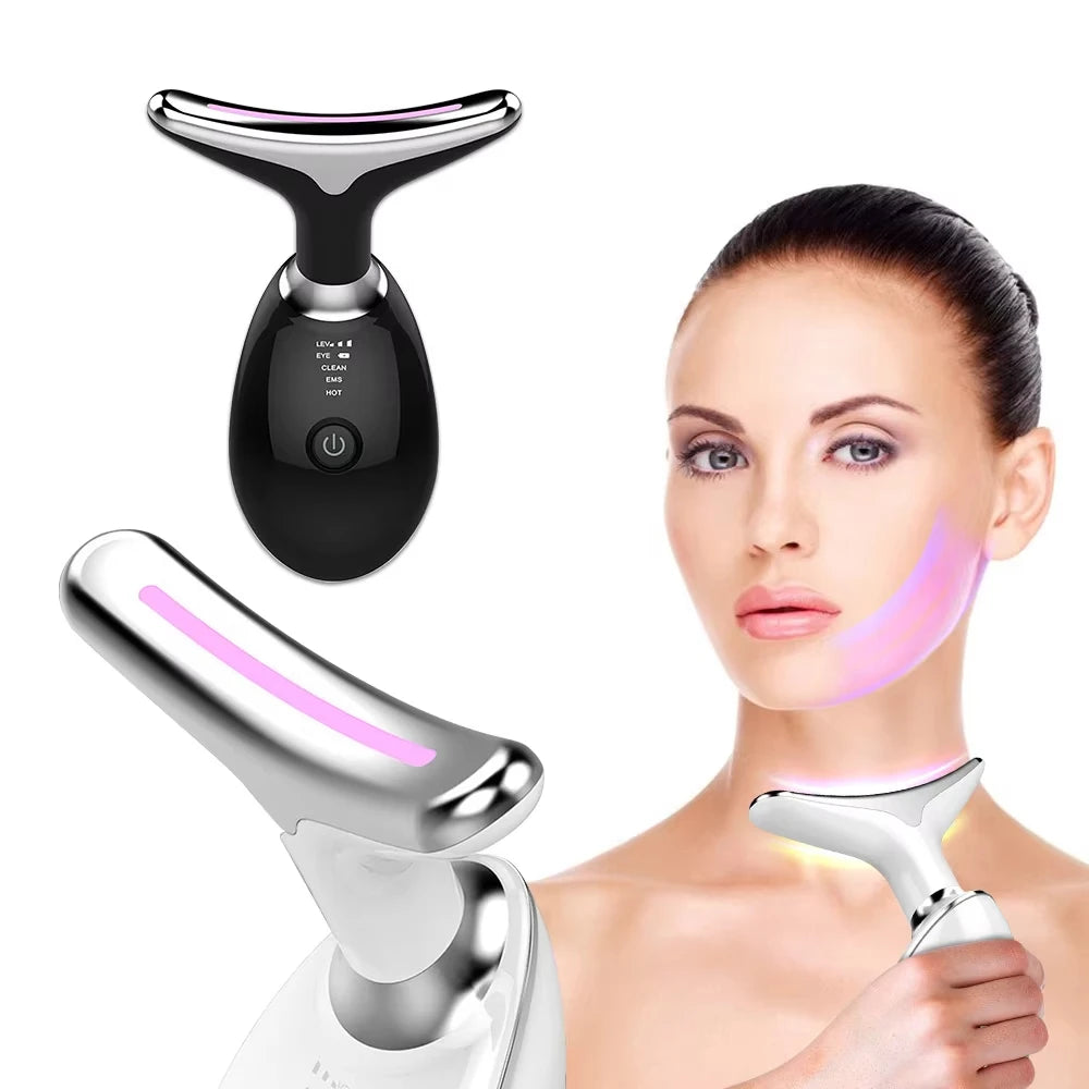 7 Colors Face Neck Massager Household Lifting And Firming Facial Electric Introduction Beauty Massage Face Care Tools 04