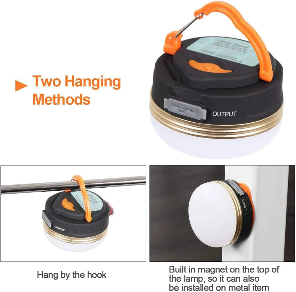10W High Power Camping Lantern Tents Lamp 1200mah USB Rechargeable Portable Camping Lights Outdoor Hiking Night Hanging Lamp