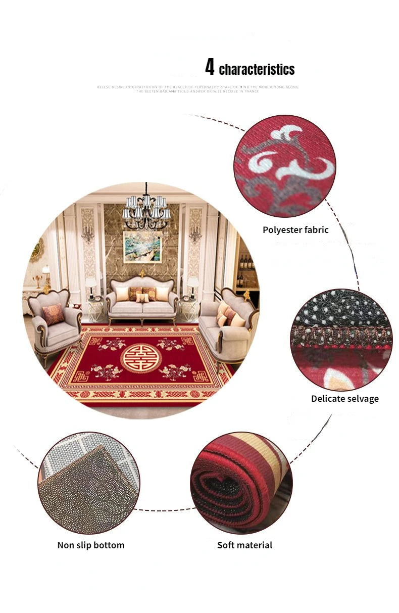 European Luxury Carpets for Living Room 200x300 Decoration Home Large Area Rugs Bedroom Decor Lounge Rug Washable Floor Mats