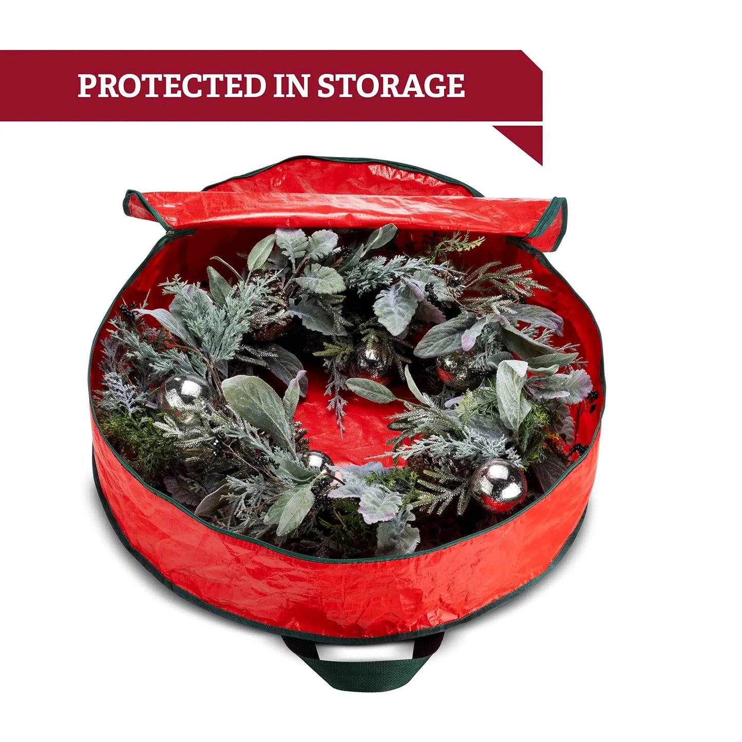 Durable Foldable Christmas Wreath Storage Bags Waterproof Dustproof Round Decoration Storage Bag with Handles Storage Bag