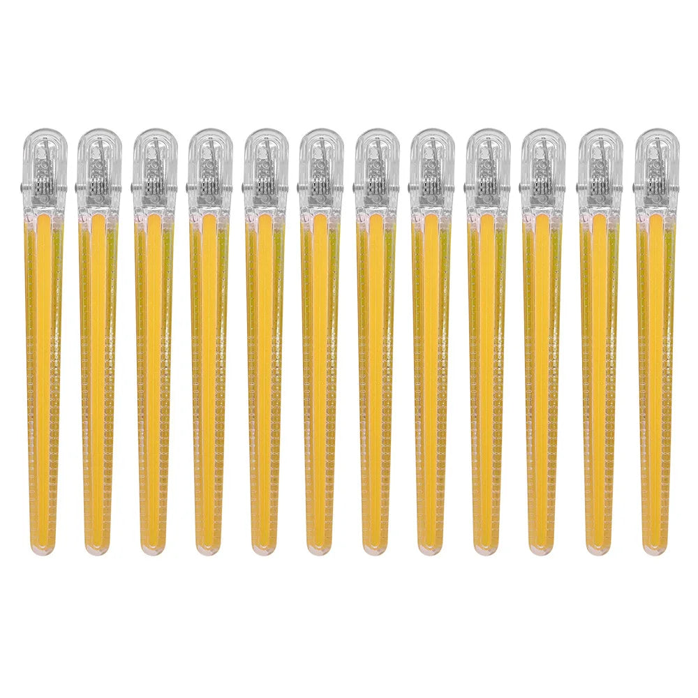 12pcs Pro Seamless Alligator Clip Hair Clip Barbershop Haircutting Sectioning Hairpin Salon Household Styling Tools Accessories