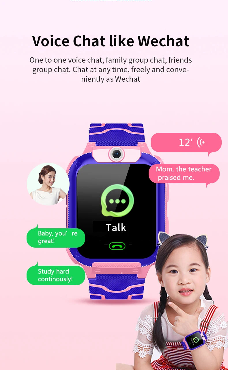 For Android Kids Smart Watch SOS GPS Location Video Call Sim Card For Children SmartWatch Camera Waterproof Watch For Boys Girls