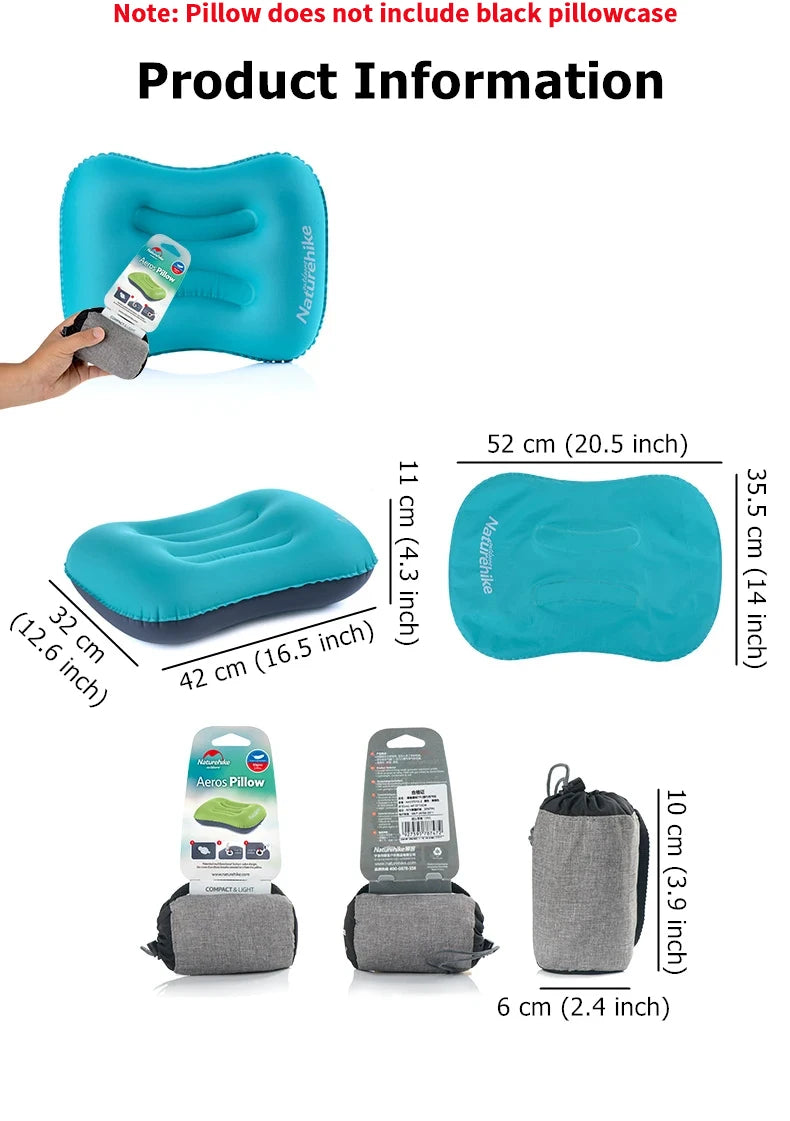 Naturehike Inflatable Pillows Ultralight Camping Pillow Portable Neck Inflatable Seat Travel Pillow Hiking Sleeping Air Pillow