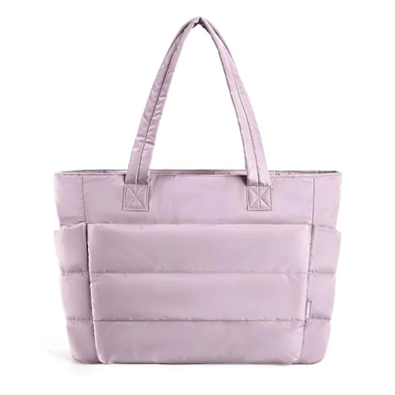 BAGSMART Women's Bag Solid Color Tote Bag Commuting College Padded Shoulder Bag Leisure Simple Female Handbags for Travel