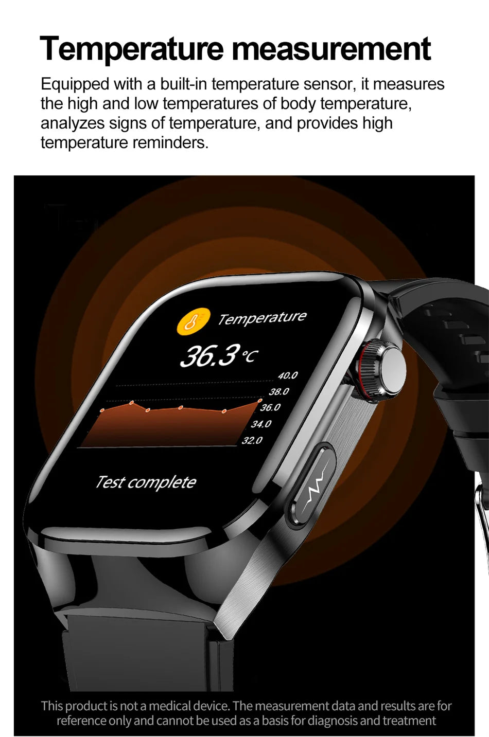 2025 New ECG+PPG Clock Smartwatch Men Uric Acid Blood Pressure Blood Oxygen Body Analysis Heart Health Monitor Smart Watch lady