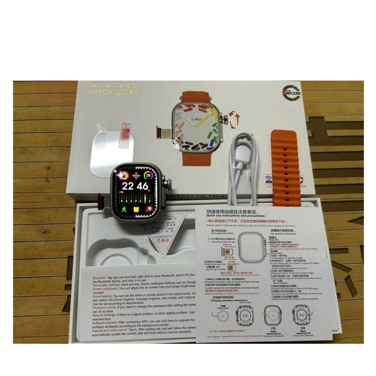 CDS9 S9 Ultra Smart Watch Android 4G Network Simcard 2.2inch 448*528 Amoled Heart Rate Monitor Google Play Store Video Calls