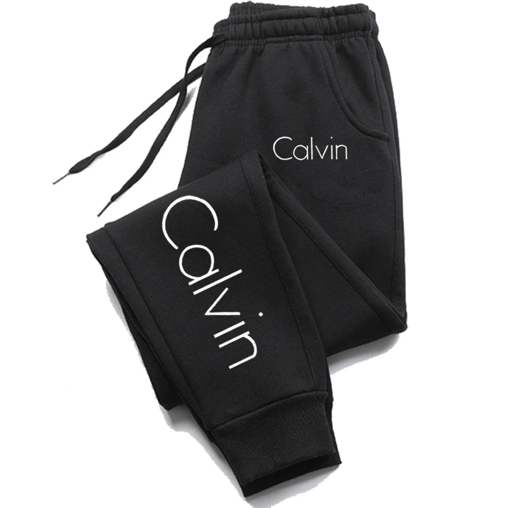 Casual printed sports running pants, autumn long pants, fitness solid color sports pants, men's and women's sportswear