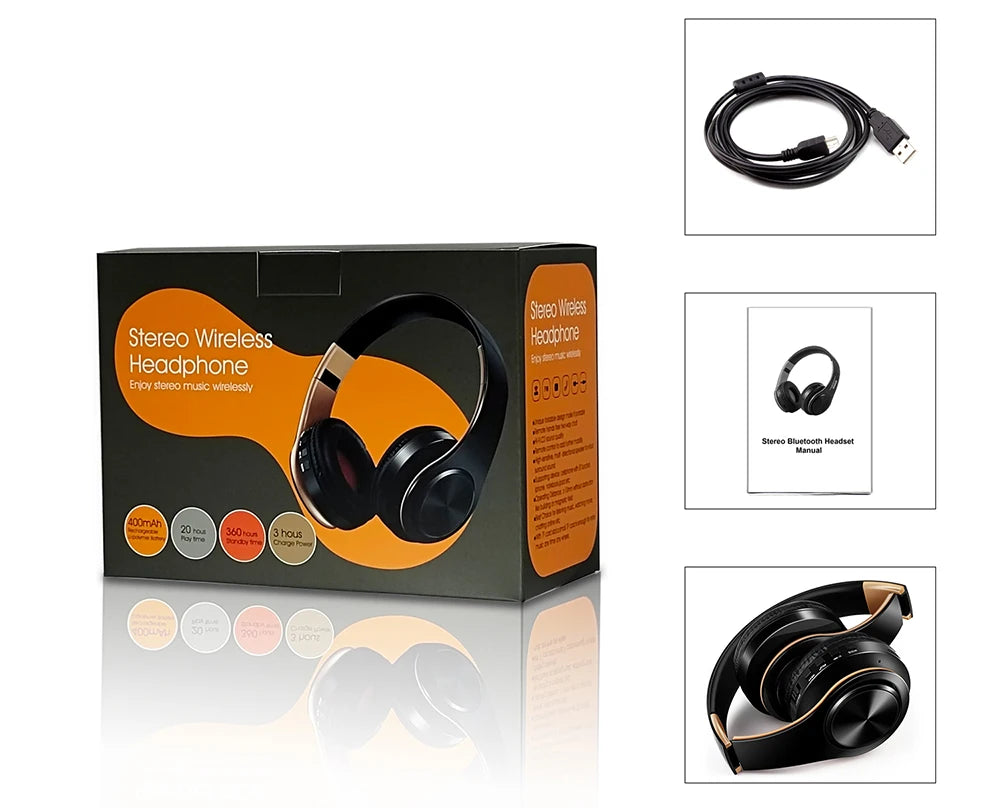 Men Gift  Wireless Headphones Bluetooth Earphone Stereo Headset Game with Build-in MIC with Universal for Android and iOS