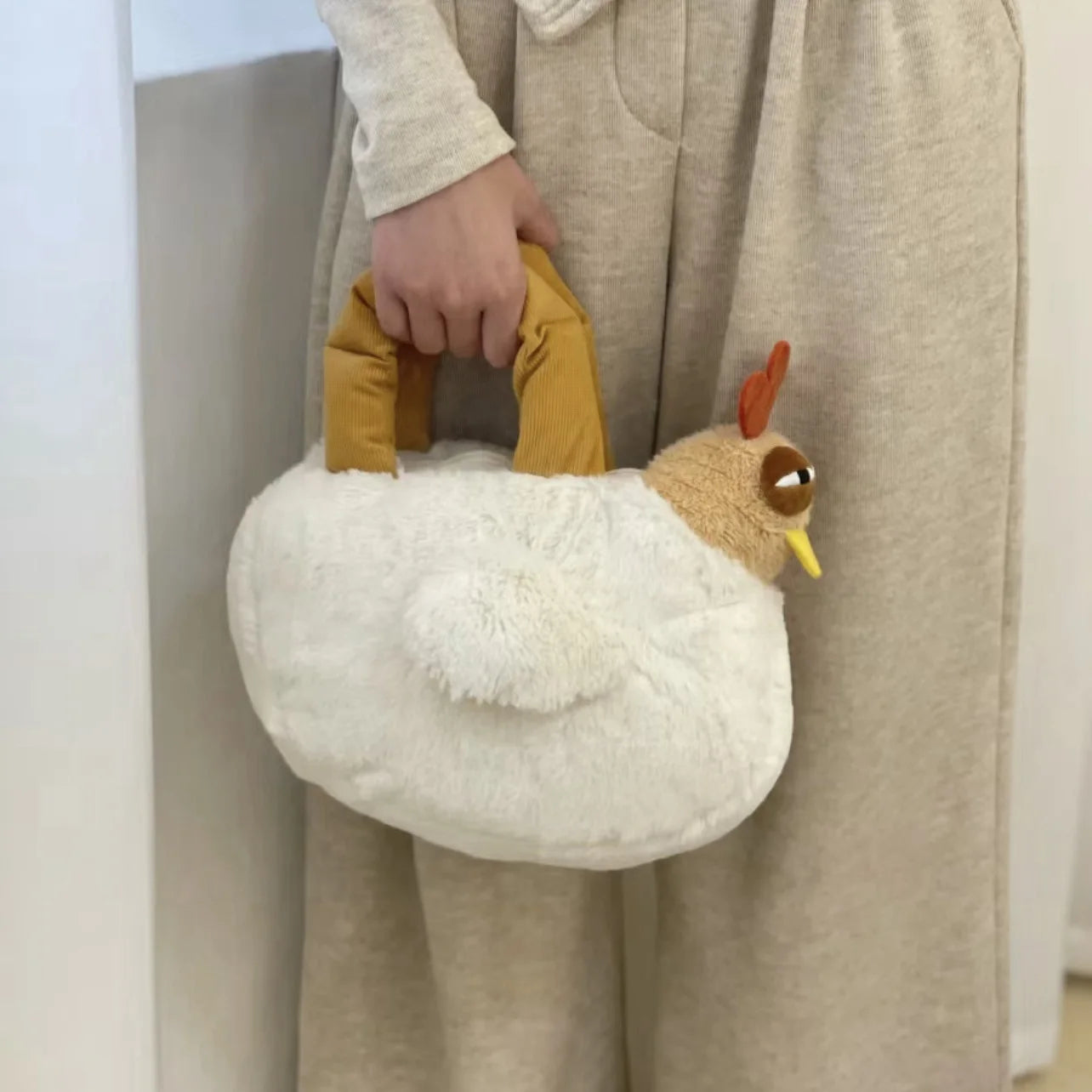 Creative Dozy Chicken Plush Bag Doll Pentant Squawk Alcoholic Chicken Soft Stuffed Cotton Plush Tote For Birthday Gift To Friend
