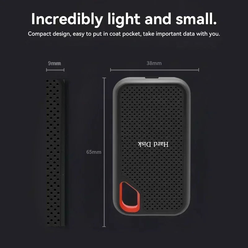 Genuine High-speed 1TB/2TB Portable SSD 4TB External Hard Drive 256TB USB3.2 Type-C Solid-state Drive for Laptop/MAC/PC