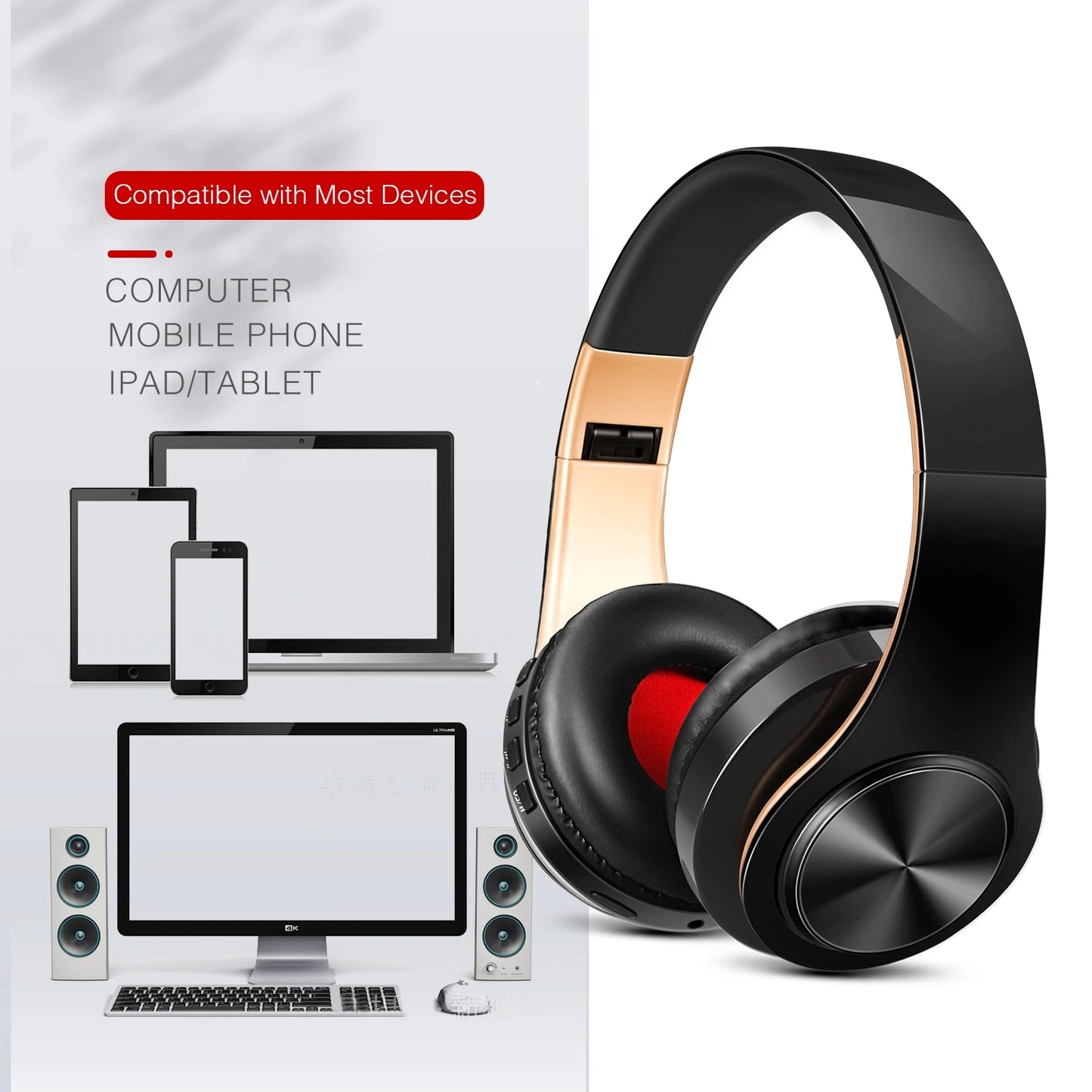 Men Gift  Wireless Headphones Bluetooth Earphone Stereo Headset Game with Build-in MIC with Universal for Android and iOS