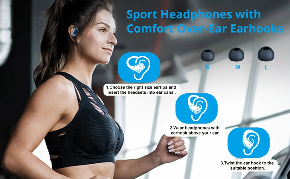 BX17 Bluetooth Earphones Tws Ear Hook Bluetooth 5.3 Running Sports Stereo Buttons Control With Microphone Wireless Headphones