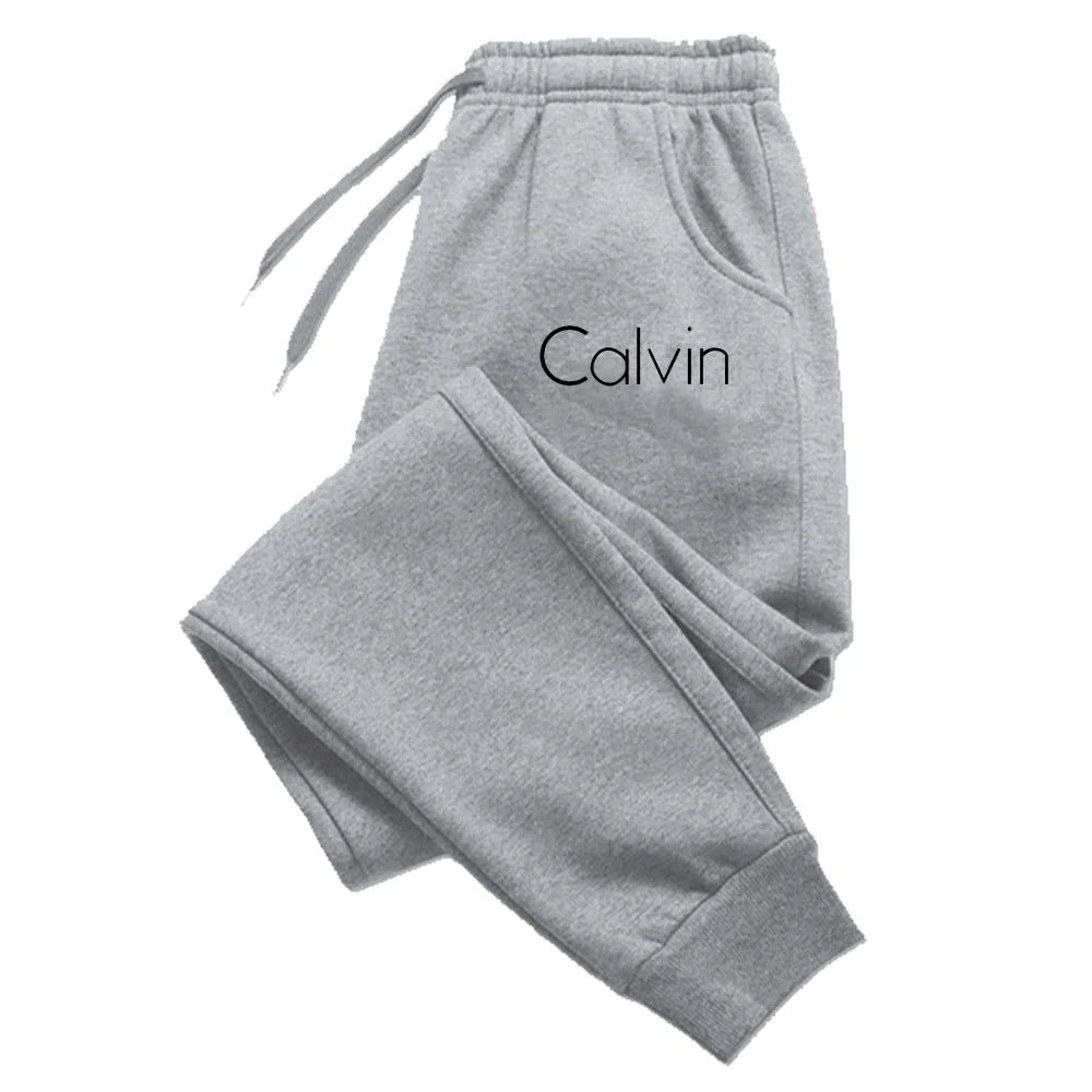 Casual printed sports running pants, autumn long pants, fitness solid color sports pants, men's and women's sportswear