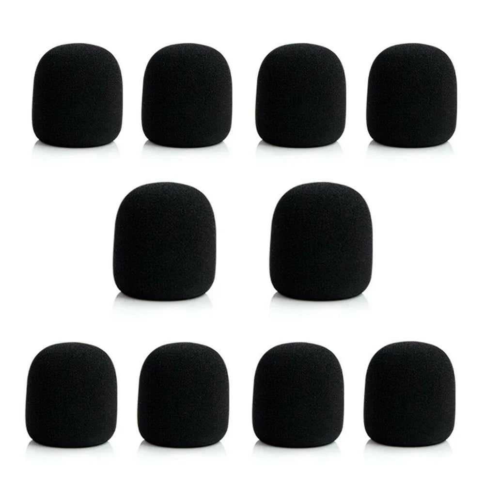 10Pcs Black Mic Protector Replacement KTV DJ Microphone Foam Covers Windscreen Windshield Sponge Covers Microphone Cover