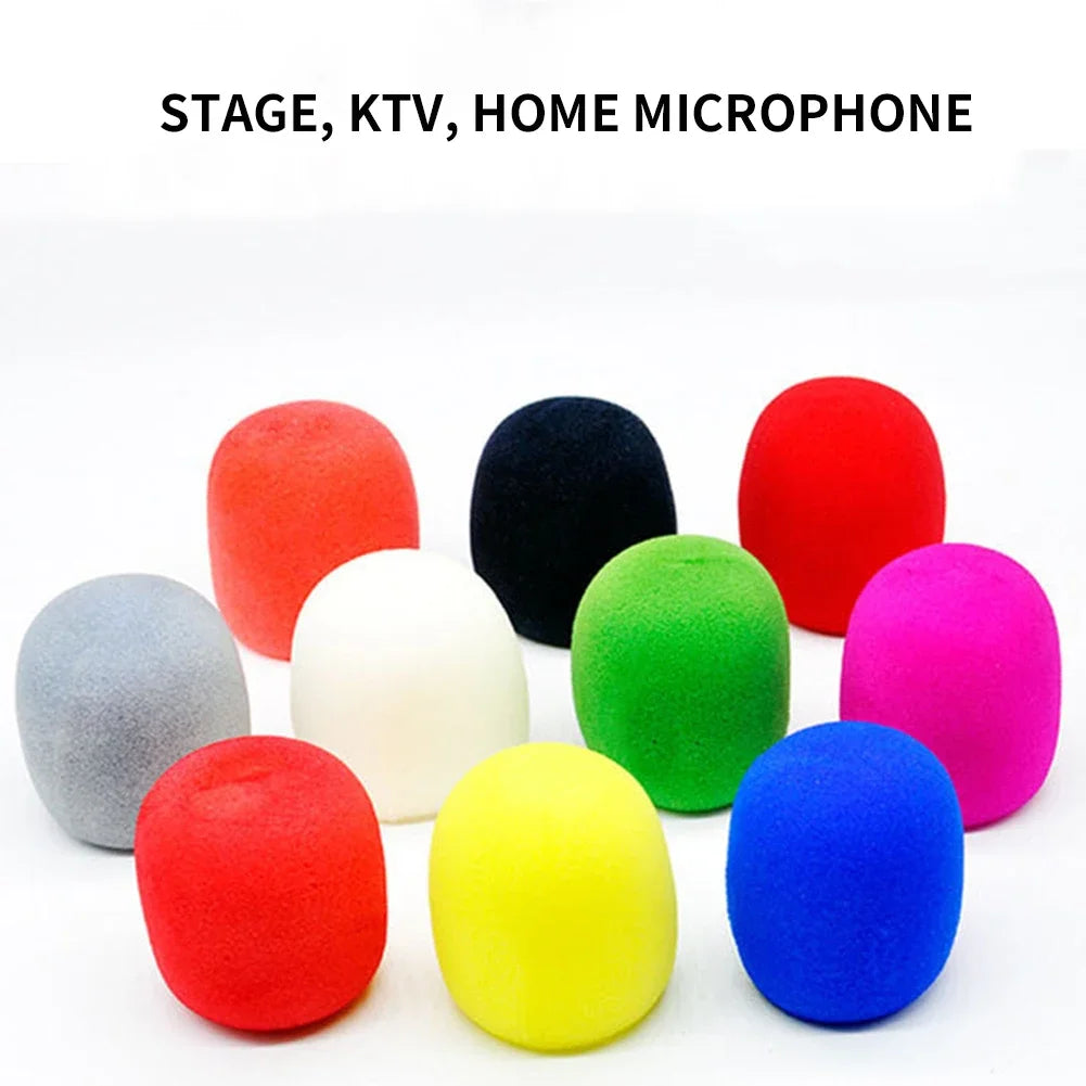 10Pcs Black Mic Protector Replacement KTV DJ Microphone Foam Covers Windscreen Windshield Sponge Covers Microphone Cover