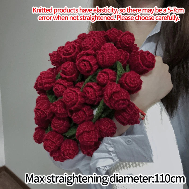 Rose Bouquet Blanket Hand Made Bouquet Nap Blankets Sofa Cover Finished Bouquet Blanket Couple Gift Home Supplies Manta de rosas