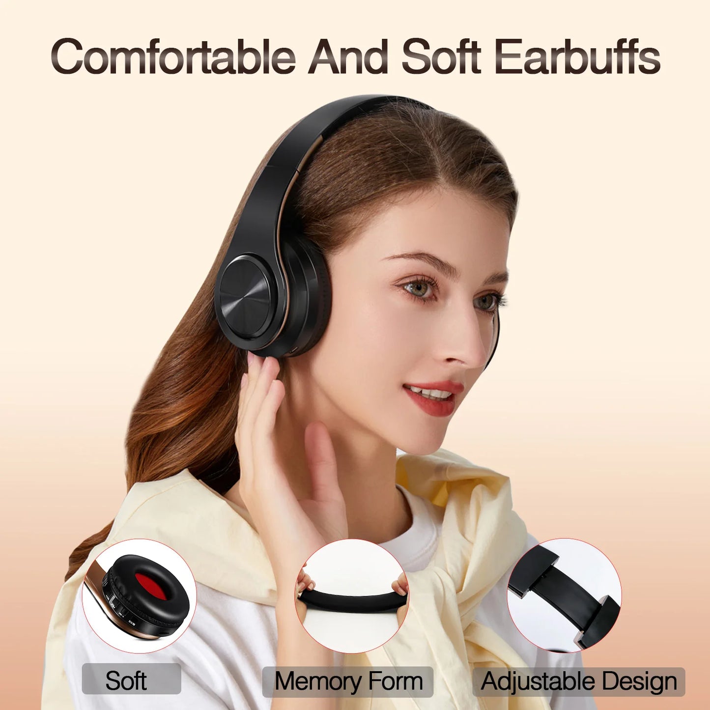 Men Gift  Wireless Headphones Bluetooth Earphone Stereo Headset Game with Build-in MIC with Universal for Android and iOS