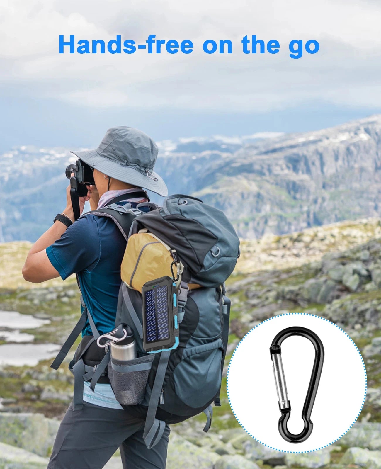 Gaiaray Dual USB Travel Large Capacity LED Lighting 30000mAh Solar Power Bank Camping Spare Power Outdoor Waterproof Power Bank
