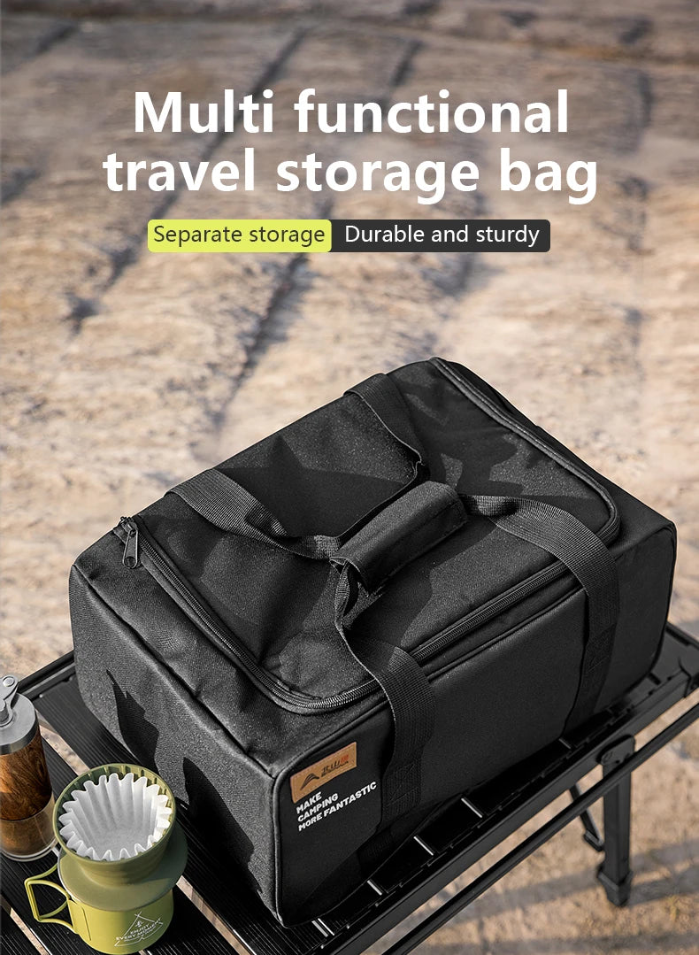 BISINNA Outdoor Camping Bag 26L Folding Gas Tank Storage Bag Picnic Cookwre Container Camp Supplies Adjustable Partition