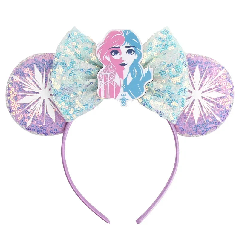 Disney Mickey Mouse Hairbands Frozen Ear Headband for Adults Anna Elsa Snowman Olaf Headwear Women Kids Girls Hair Accessories