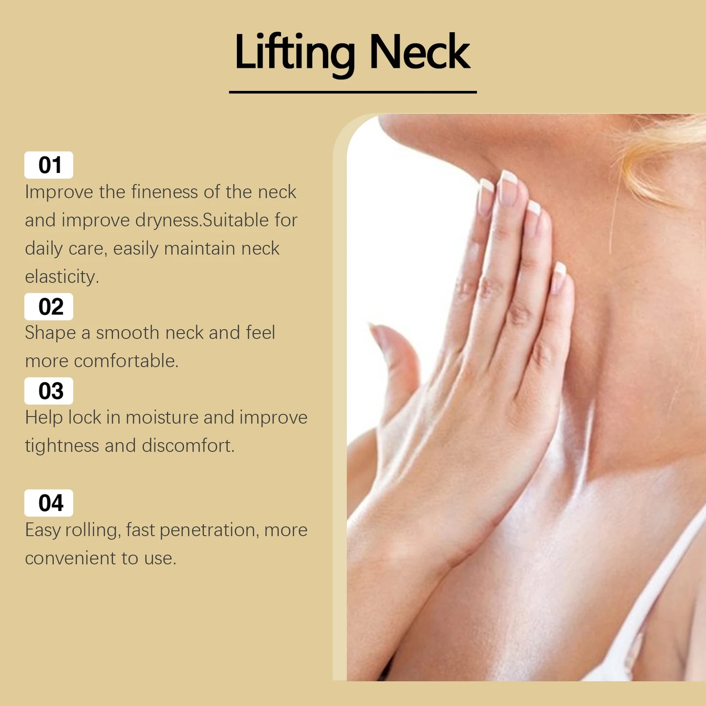 Ah-8 Firming Neck Cream Hexapeptide Moisturizing Tighten Loose Sagging Fine Lines Wrinkle Reduction Hyaluronic Acid Neck Lotion