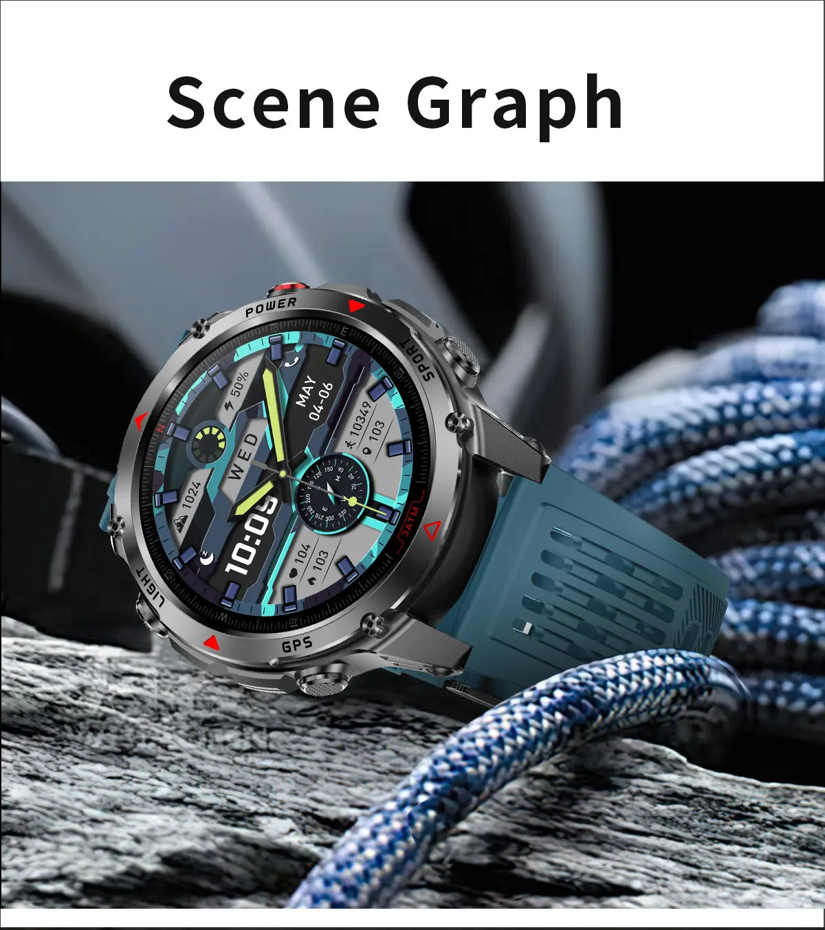 Forerunner 570 GPS Smart Watch 3ATM Waterproof  AMOLED Screen MULTI-BAND GNSS Compass Altimeter Flashlight Sports Smartwatch Men